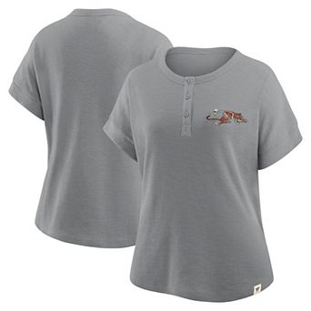 Women's Fanatics Heather Gray Cincinnati Bengals Oversized Hometown Premium Henley Shirt
