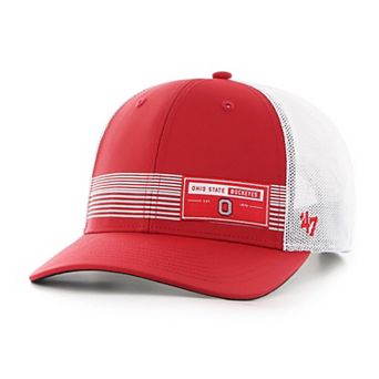 Men's '47 Scarlet Ohio State Buckeyes Rangefinder brrr Trucker Adjustable Hat