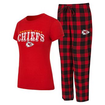Women's Concepts Sport Kansas City Chiefs Avondale T-Shirt & Pants Flannel PJ Set