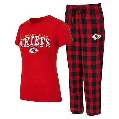 Women's Concepts Sport Kansas City Chiefs Avondale T-Shirt & Pants Flannel PJ Set