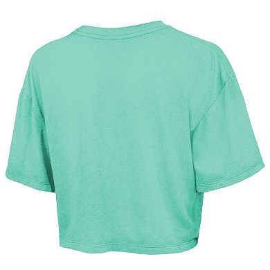 Women's Majestic Threads Mint New York Liberty Chalk Stripe Boxy Crop Top