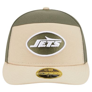 Men's New Era Light Beige/Olive New York Jets Two-Tone Color Pack Split Panel 59FIFTY Fitted Hat