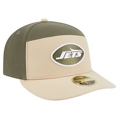 Men's New Era Light Beige/Olive New York Jets Two-Tone Color Pack Split Panel 59FIFTY Fitted Hat