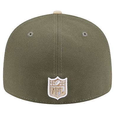 Men's New Era Light Beige/Olive New York Jets Two-Tone Color Pack Split Panel 59FIFTY Fitted Hat