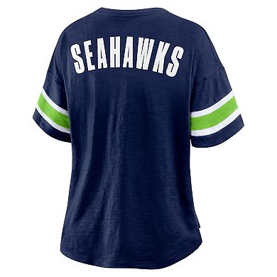 Women's Fanatics College Navy Seattle Seahawks Redzone Curl Route T-Shirt