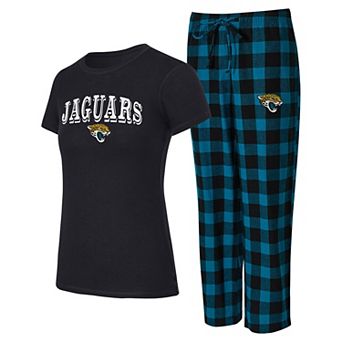 Women's Concepts Sport Jacksonville Jaguars Avondale T-Shirt & Pants Flannel PJ Set