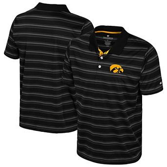 Men's Colosseum Black Iowa Hawkeyes Milk Steak Polo