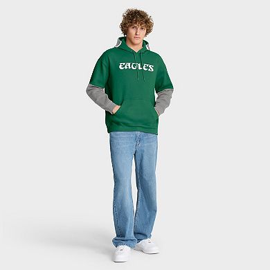 Men's Fanatics Kelly Green Philadelphia Eagles Helmet Retro Pullover Hoodie