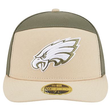 Men's New Era Light Beige/Olive Philadelphia Eagles Two-Tone Color Pack Split Panel 59FIFTY Fitted Hat