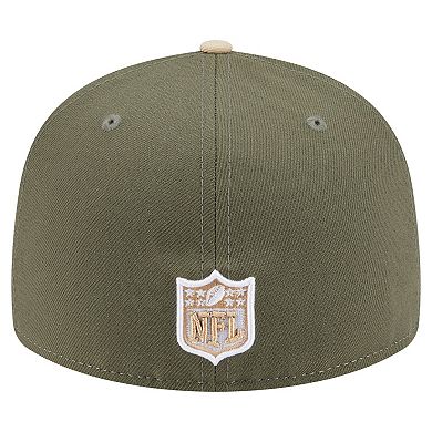 Men's New Era Light Beige/Olive Philadelphia Eagles Two-Tone Color Pack Split Panel 59FIFTY Fitted Hat