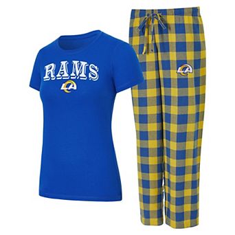 Women's Concepts Sport Los Angeles Rams Avondale T-Shirt & Pants Flannel PJ Set