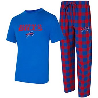 Men's Concepts Sport Royal/Red Buffalo Bills Avondale T-Shirt & Flannel Pants Set