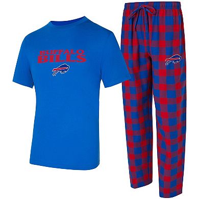 Men's Concepts Sport Royal/Red Buffalo Bills Avondale T-Shirt & Flannel Pants Set