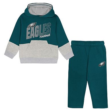 Toddler Outerstuff Midnight Green Philadelphia Eagles Lineman Fleece Hoodie & Pants Set