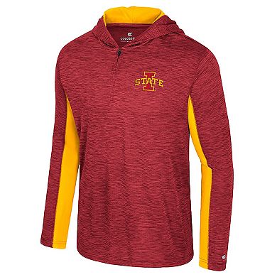 Men's Colosseum Cardinal Iowa State Cyclones Always Sunny Quarter-Zip Hoodie