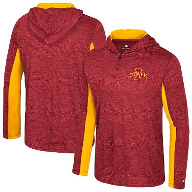 Men's Colosseum Cardinal Iowa State Cyclones Always Sunny Quarter-Zip Hoodie