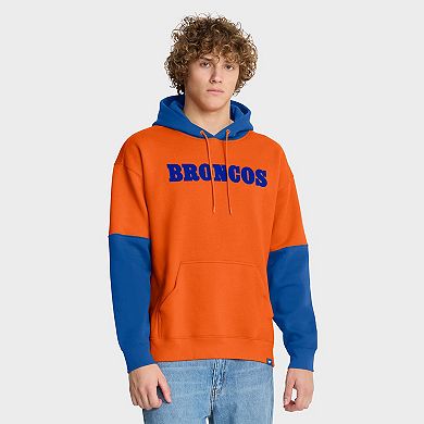 Men's Fanatics Orange Denver Broncos Helmet Retro Pullover Hoodie