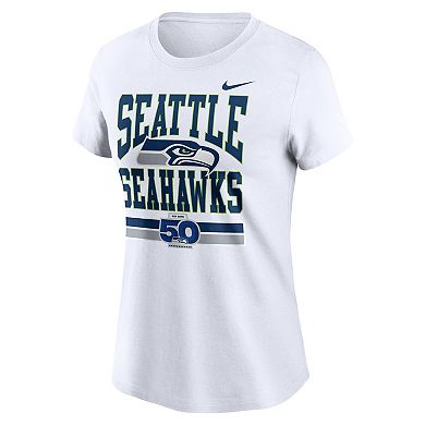 Women's Nike White Seattle Seahawks 50th Season T-Shirt