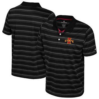 Men's Colosseum Black Iowa State Cyclones Milk Steak Polo