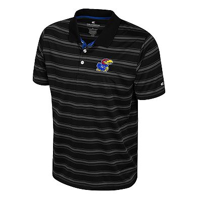 Men's Colosseum Black Kansas Jayhawks Milk Steak Polo