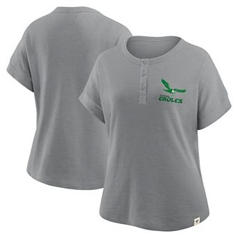 Women's Fanatics Heather Gray Philadelphia Eagles Oversized Hometown Premium Henley Shirt