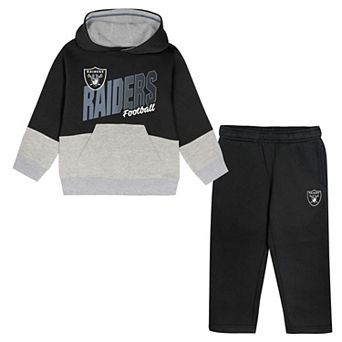 Toddler Outerstuff Black Las Vegas Raiders Lineman Fleece Hoodie & Pants Set