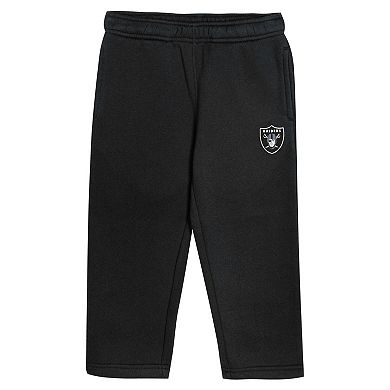 Toddler Outerstuff Black Las Vegas Raiders Lineman Fleece Hoodie & Pants Set