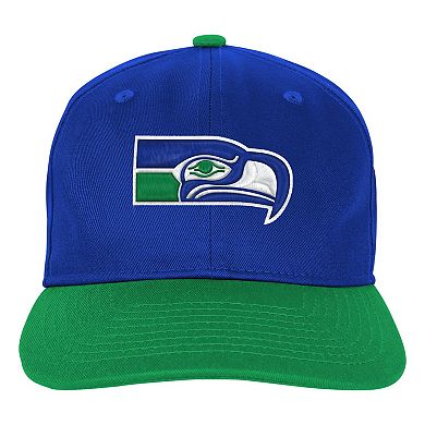Youth Outerstuff Royal Seattle Seahawks True Retro Adjustable Hat