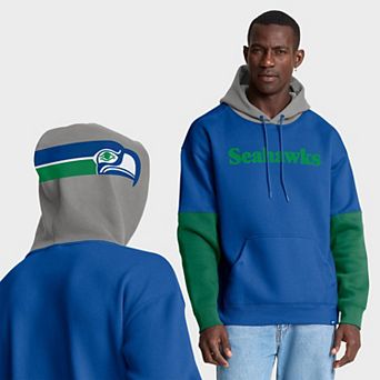 Men's Fanatics Royal Seattle Seahawks Helmet Retro Pullover Hoodie