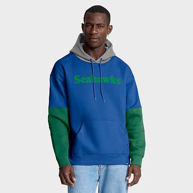 Men's Fanatics Royal Seattle Seahawks Helmet Retro Pullover Hoodie