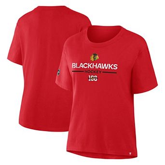 Women's Fanatics Red Chicago Blackhawks Centennial Celebration T-Shirt