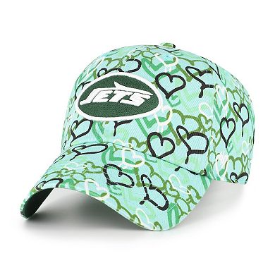 Girls Preschool '47 Green New York Jets Mural Clean Up Adjustable Hat