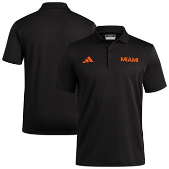 Men's adidas Black Miami Hurricanes Ultimate 365 Ottoman Polo Shirt
