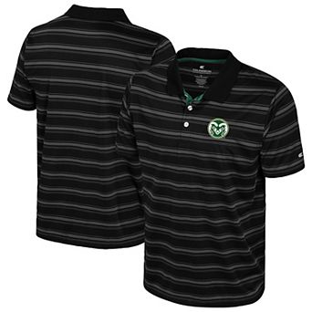 Men's Colosseum Black Colorado State Rams Milk Steak Polo
