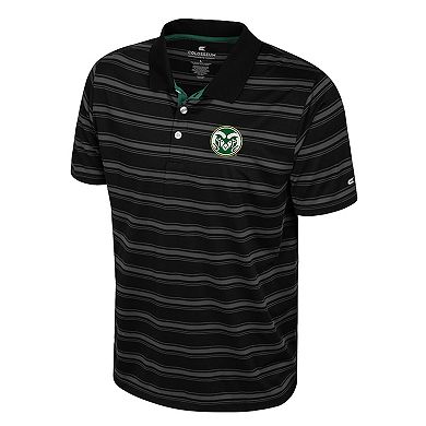 Men's Colosseum Black Colorado State Rams Milk Steak Polo
