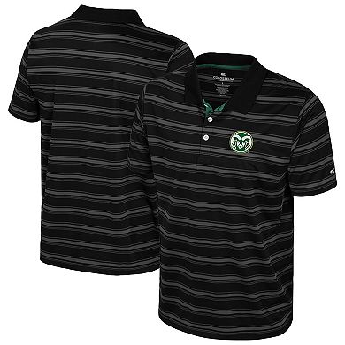 Men's Colosseum Black Colorado State Rams Milk Steak Polo