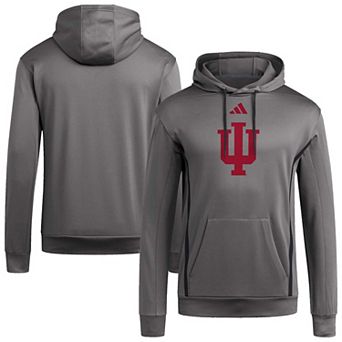 Men's adidas Charcoal Indiana Hoosiers Locker Logo Fleece Pullover Hoodie