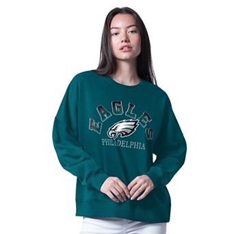 Women's G-III 4Her by Carl Banks Midnight Green Philadelphia Eagles Oversized Feud Sweatshirt