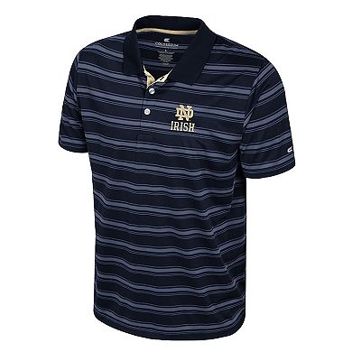Men's Colosseum Navy Notre Dame Fighting Irish Milk Steak Polo