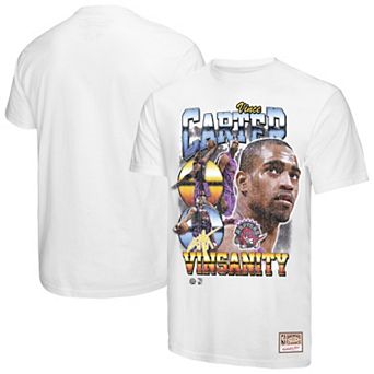 Men's Mitchell & Ness Vince Carter White Toronto Raptors Hardwood Classics Commemorative Player Collage T-Shirt