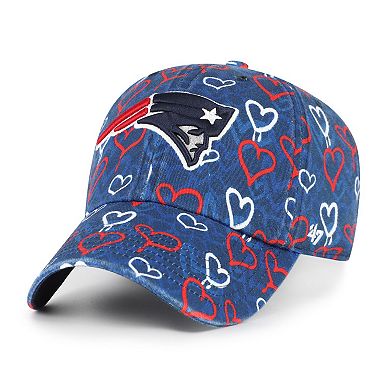 Girls Preschool '47 Navy New England Patriots Mural Clean Up Adjustable Hat