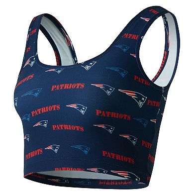 Women's Concepts Sport Navy New England Patriots Mosaic Allover Print Bralette