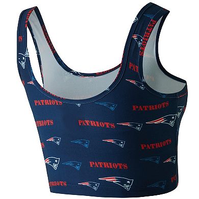 Women's Concepts Sport Navy New England Patriots Mosaic Allover Print Bralette