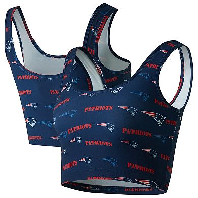 Women's Concepts Sport Navy New England Patriots Mosaic Allover Print Bralette