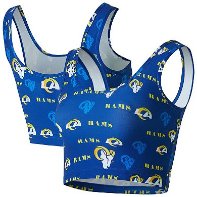 Women's Concepts Sport Royal Los Angeles Rams Mosaic Allover Print Bralette