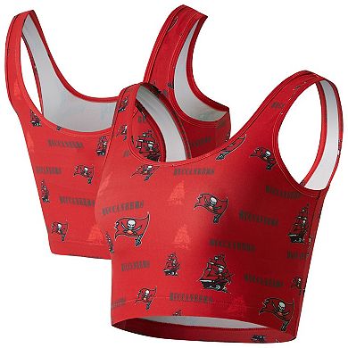 Women's Concepts Sport Red Tampa Bay Buccaneers Mosaic Allover Print Bralette