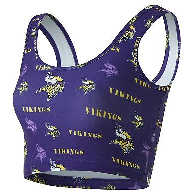 Women's Concepts Sport Purple Minnesota Vikings Mosaic Allover Print Bralette