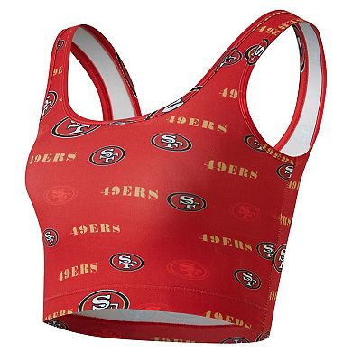 Women's Concepts Sport Scarlet San Francisco 49ers Mosaic Allover Print Bralette