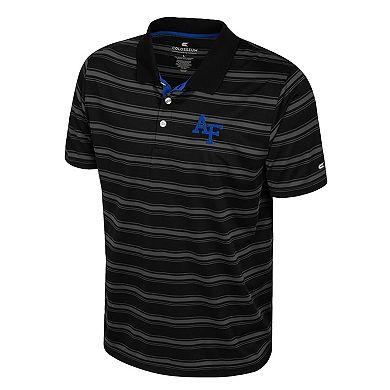 Men's Colosseum Black Air Force Falcons Milk Steak Polo
