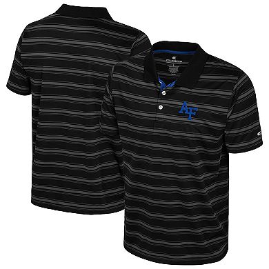 Men's Colosseum Black Air Force Falcons Milk Steak Polo